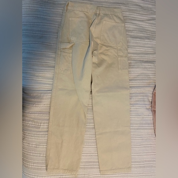 brandy melville / john galt tan straight leg carpenter pants - Picture 2 of 2
